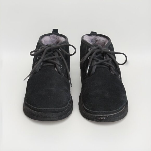 UGG 3236 Neumel Black Sheepskin Suede Lace Ankle Boot Shoe Mens EU 41 US 8 M